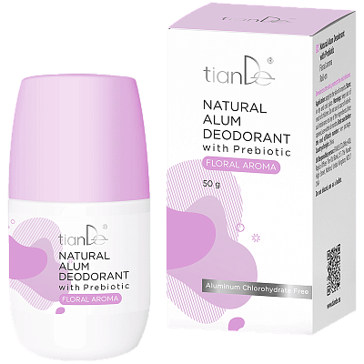 Naturalny dezodorant ałunowy z prebiotykiem o aromacie kwiatowym. 50g